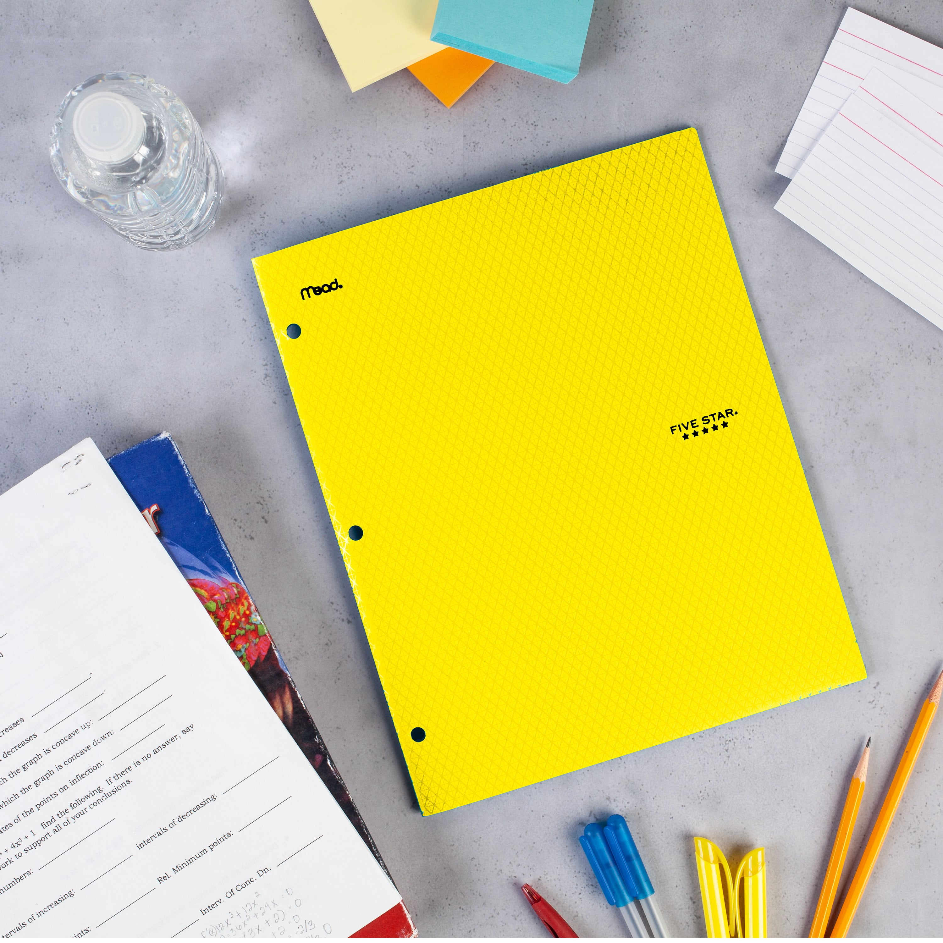 Five Star Stay-Put Pocket and Prong Folder, Yellow (34609)