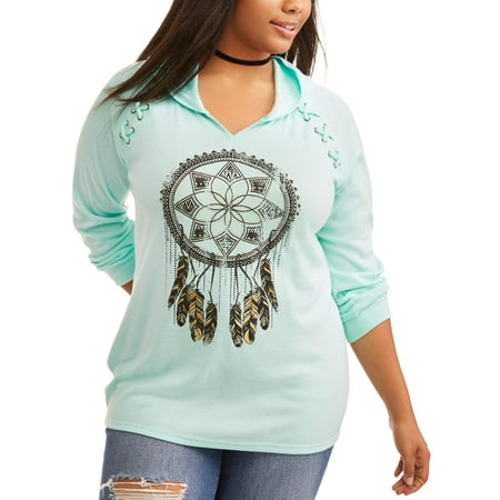 Junior Plus Graphic Hoodie Top