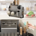 thumbnail image 3 of Universal Knife Holder and Kitchen Utensil Holder, Space Saver Knives Organizer, Stainless Steel, Modern Fashion Kitchen Home, Black, 3 of 6