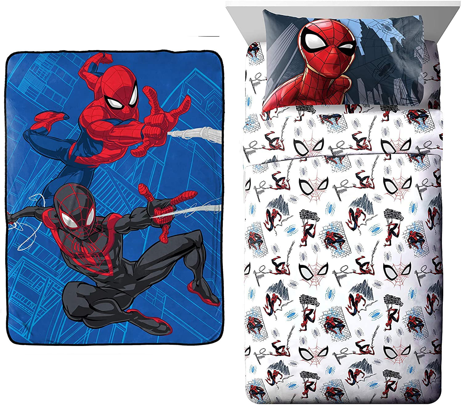 Marvel Spider-Man Luxury Velour Kid's Blanket 60 x 80 inches Soft & Cozy 