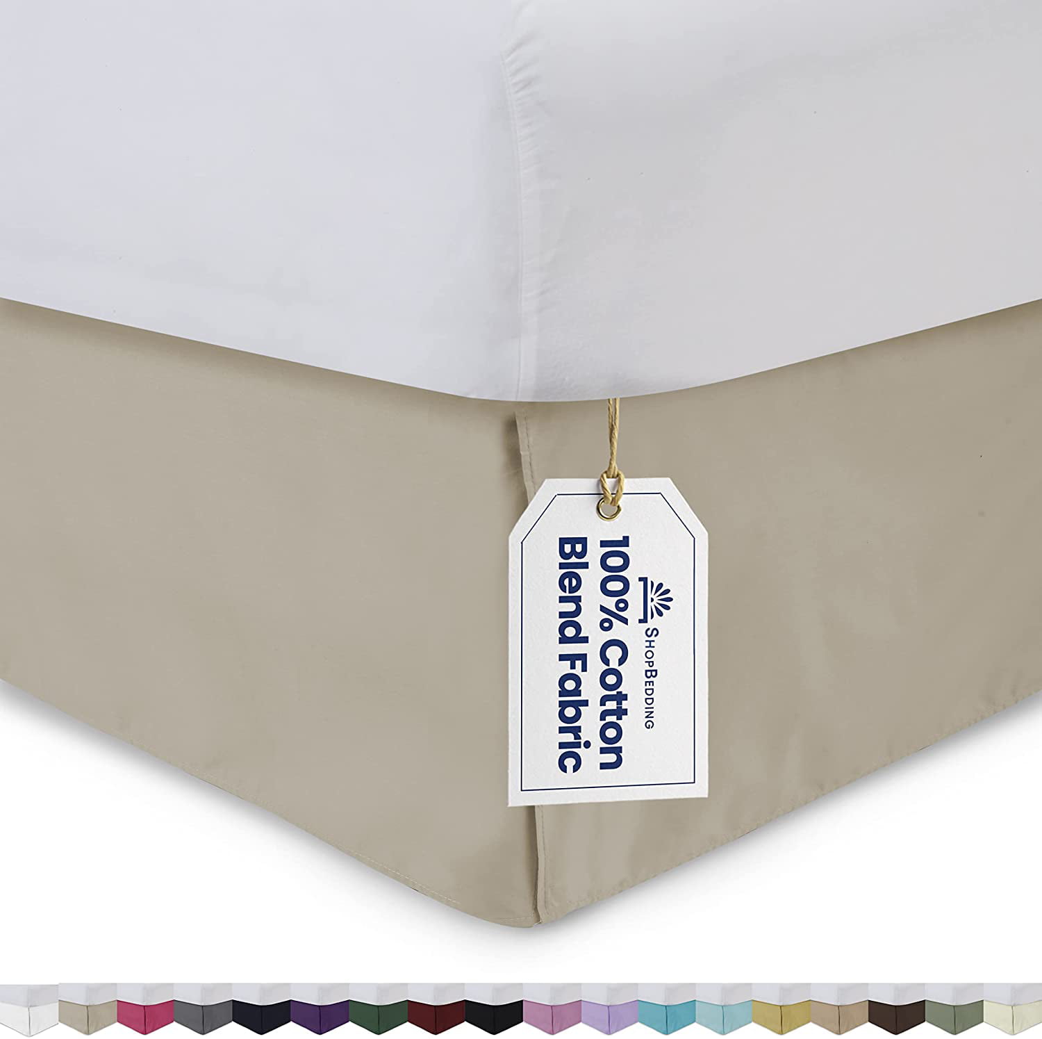 MARTEX Straight Tailored FULL Bedskirt SOLID TEAL BLUE 15" drop SPLIT CORNERS 