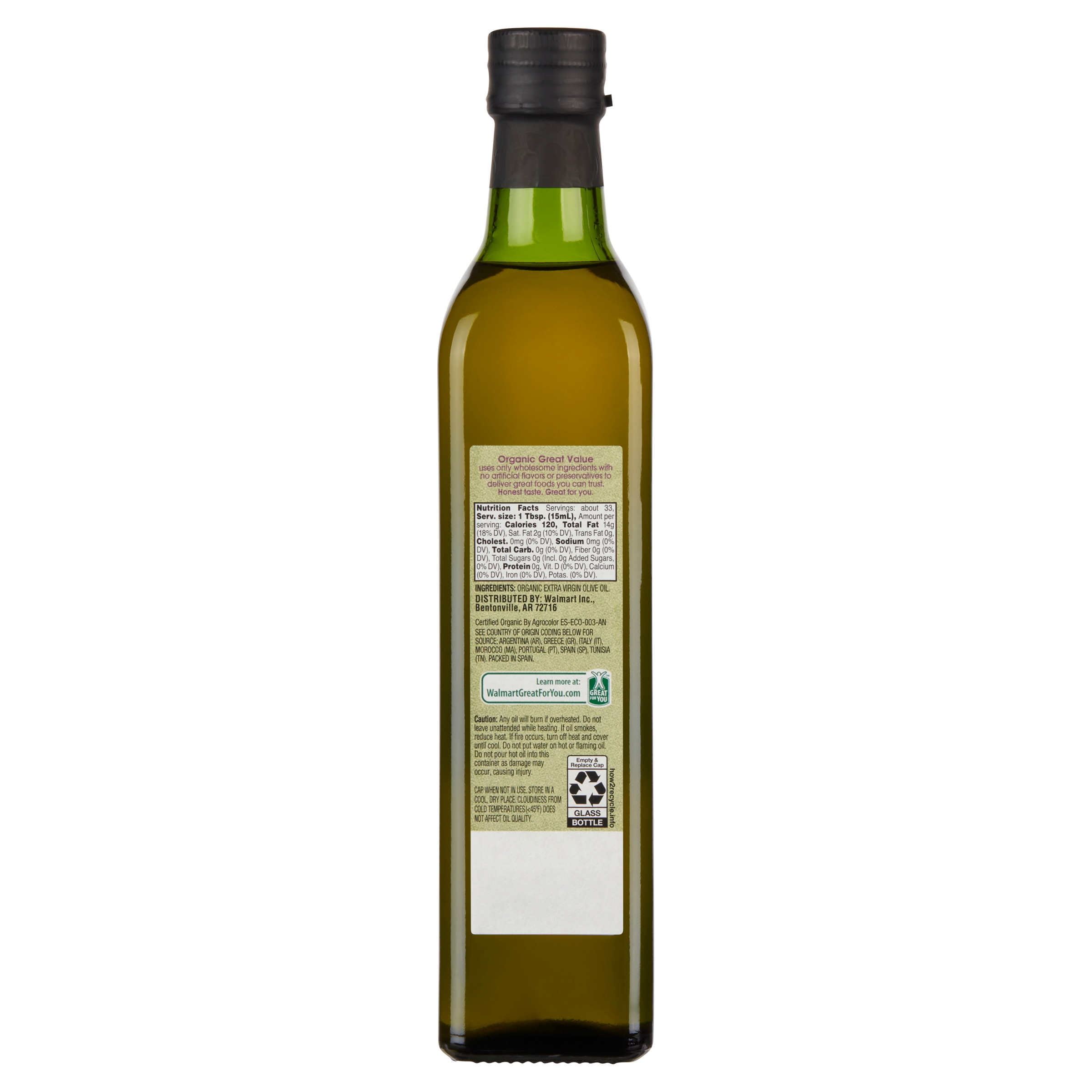Great Value Organic Extra Virgin Olive Oil, 17 fl oz - image 5 of 7