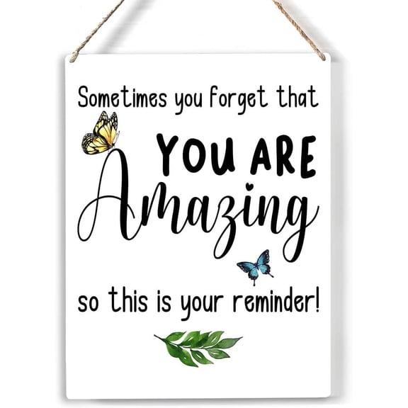 Sometimes You Forget That You are Amazing Wood Sign Inspirational Quote Wooden Signs Rustic Hanging Plaque Home Wall Art 8x10 Sign Wall Decor for Home Office