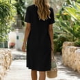 thumbnail image 6 of ClodeEU Women's V Neck Short Sleeve Knee Length Dress, Casual Loose Dress with Pockets Black,Women's Plus L, 6 of 6