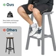 thumbnail image 5 of NALONE 24 Inch Outdoor Bar Stool, HDPE Bar Chairs with Footrest, Weather Resistant Waterproof Bar Stools Outside Bar Height Stools for Bar, Kitchen Counter, Yard, Balcony (Grey, 24'' Barstools), 5 of 9