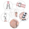 thumbnail image 6 of Case for Samsung Galaxy S21 Ultra, Adjustable Detachable Crossbody Strap Neck Strap Silicone Bumper Marble Painted TPU Ultra Thin Shockproof Protective Phone Case Cover for Galaxy S21 Ultra, Rosegold, 6 of 7