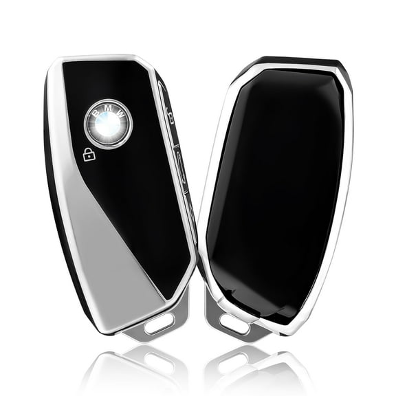 OFFCURVE Key Fob Cover for BMW, Special Car Key Case Compatible with BMW I7 M Sport 2023 X7 i7 xi X1 IX M5 7 Series 735Li 740 4-Button Smart Key Fob Holder Protector Car Accessories, Black