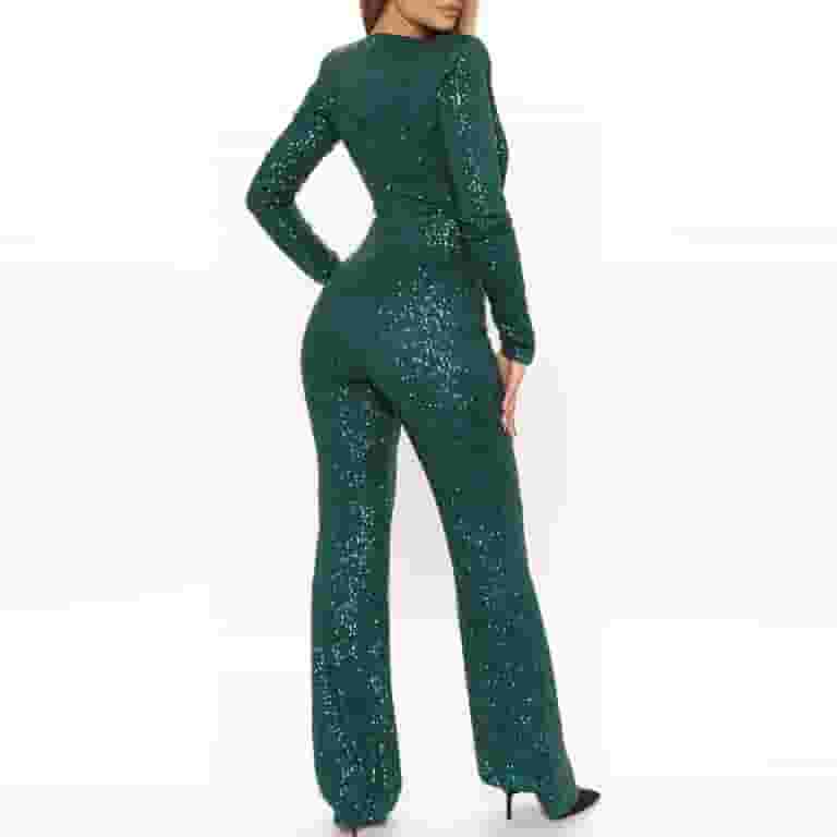 Daily Elegant Sequins Strap Design O Neck Loose Jumpsuits(5 Colors) Daily Elegant Sequins Strap Design O Neck Loose Jumpsuits(5 Colors)