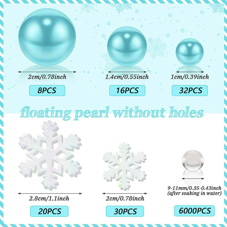 Christmas Vase Filler Beads Kit For Diy Decorations, Snowflakes