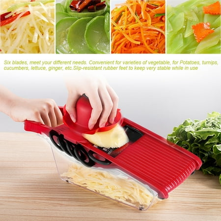 Kitchen Mandoline Slicer Vegetable Cutter Potato Grater and Food Container with 5