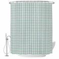 thumbnail image 2 of Blue Green Waterproof Fabric Shower Curtain,Grid Checkered Plaid Gingham Lattice Trellis Waterproof Fabric Shower Curtain for Bathroom Curtains Bathtubs Shower Curtains with 12 Hooks Stall 54x78in, 2 of 8