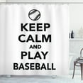 thumbnail image 1 of Ambesonne Keep Calm Shower Curtain, Play Baseball Theme, 69"Wx84"L, Black White, 1 of 3