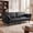 Black83inch, variant on 77" Faux Leather Sofa,Mid Century Modern Convertible Futon Sofa Bed Loveseat with Adjustable Armrest and Backrest,2 Pillows for Living Room,Office,Brown