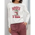thumbnail image 2 of Happy Holidays Y'all Cowboy Snowman Women's Long Sleeve, 2 of 4