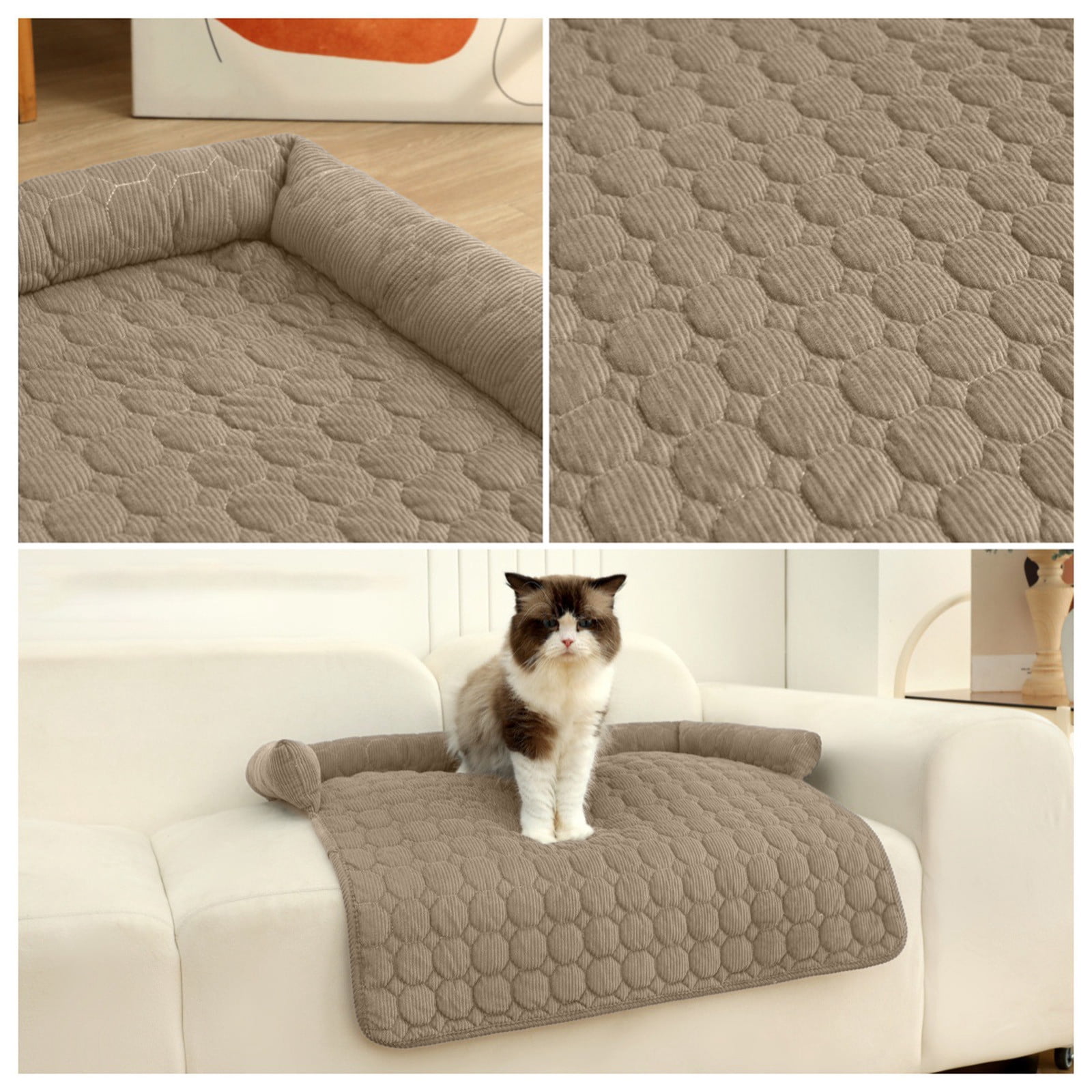 ufeghfjh Pet Sofa Cushion Bed Solid Color Plush Dog Cat Sleeping Nest 75x75cm/29.5x29.5in Washable Furniture Protector for Home Car Beige Khaki Gray Dark Gray Army Green