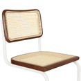 thumbnail image 5 of Breuer Chair Company Marcel Breuer B32 Cesca Cane Cantilever Side Chair w/ White Steel Frame Walnut Wood & Natural Cane (Made in Italy) by Furnish Theory, 5 of 15