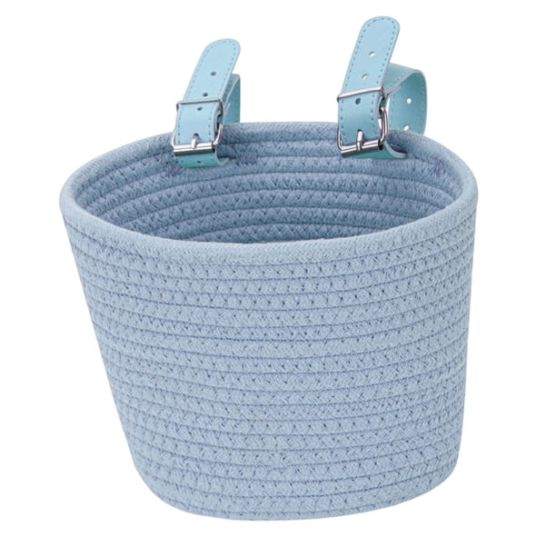 Cesta de almacenamiento para bicicleta para niños, fácil de instalar, desmontable, bonita y decorativa. Azul