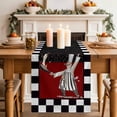 thumbnail image 2 of Table Runner 72 Inches Long for Kitchen Dining, Red Black Chef Dresser Scarf Farmhouse, Dining Table Decorations for Wedding/Parties, Cartoon Cute Watercolor Cooking Checkered 13 x 72 In, 2 of 8