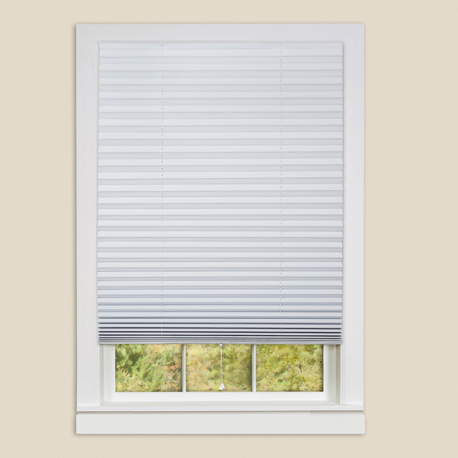 123 Vinyl Room Darkening Temporary Pleated Window Shade, 6Pack