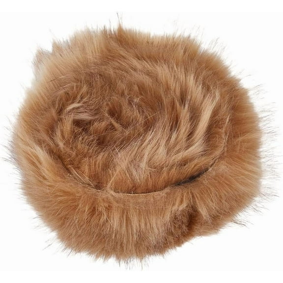 Khaki 2.8" Wide Fox Fur Artificial Wool Fabric 1.8M Long Christmas Shaggy Plush Patch Fluffy Fuzzy Fur Scrap Trim Ribbon Sewing Fur Cuts for Crafts Santa Claus Brown