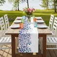 thumbnail image 4 of Table Runners 72 Inches Long Dress Scarves, Blue Purple Leaves Farmhouse Kitchen Table Runner, Coffee Tablerunners, Summer Botanical Eucalyptus Leaves 14x72 Inch, 4 of 9