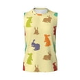 thumbnail image 6 of Lsque Colorful Rabbit Print Men's Cotton Blend Sleeveless Muscle Shirts (S-3XL)- Moisture Wicking, Odor Protection, UPF 30+,Large, 6 of 8
