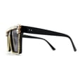 thumbnail image 4 of Full Crowned Rhinestone Flat Top Horned Diva Sunglasses All Black, 4 of 4