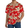 thumbnail image 3 of Wukai Lilies Flowers Men's Casual Short-Sleeve Button Down Shirt - Lightweight Summer Dress Shirt for Daily Wear-Small, 3 of 7