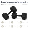 thumbnail image 4 of Mancuernas Hexagonales Set 45lbs Eleva Premium Gym Pvc 2pzs, 4 of 8