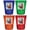Multicolor (4-Pack), variant on London England Design B Souvenir Full Color 2 oz Round Shot Glass Green