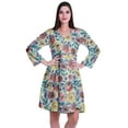 thumbnail image 1 of Moomaya Robe Courte Évasée Imprimée de Designer, Manches Longues, Tunique en Velours, Robes pour Femmes, 1 of 6