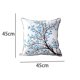 thumbnail image 2 of Funda de cojín bordada de 18 pulgadas, decoración del hogar, funda de almohada de lino y algodón bordada, azul, 2 of 5