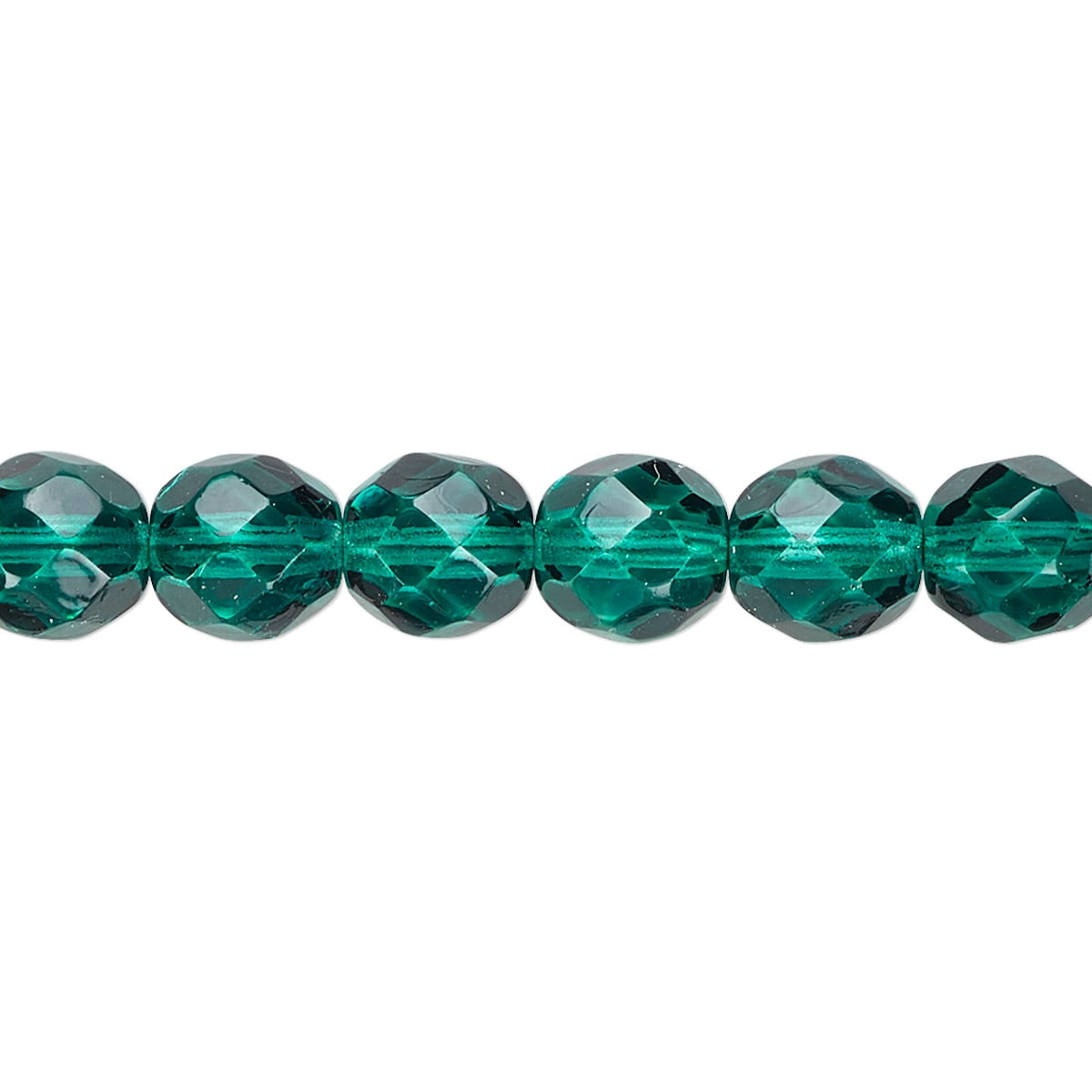 50 Dark Teal Czech Glass Round Fire Polished Faceted Beads 8MM 