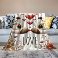 thumbnail image 2 of Orinice Giraffes Hearts Love Warm Lightweight Blanket Soft Fleece Blankets for All Seasons - Perfect Sofa Decor and Cozy Gifts 60x80in, 2 of 6
