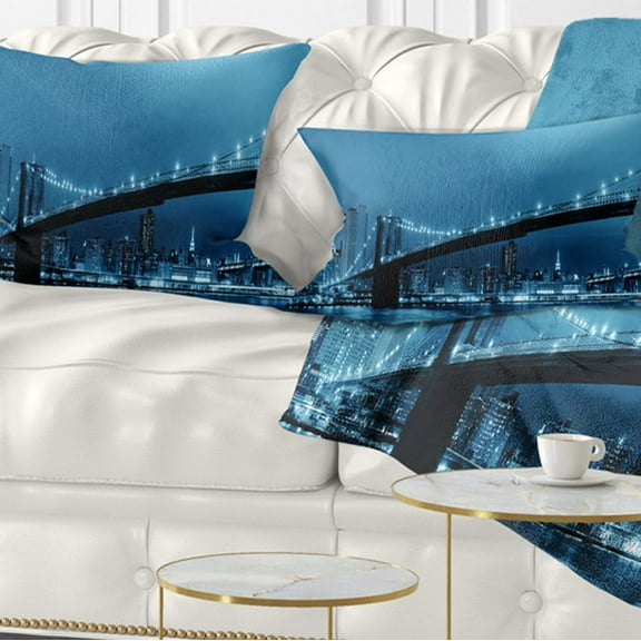 Designart Manhattan Downtown Urban View - Cityscape Throw Pillow - 12x20