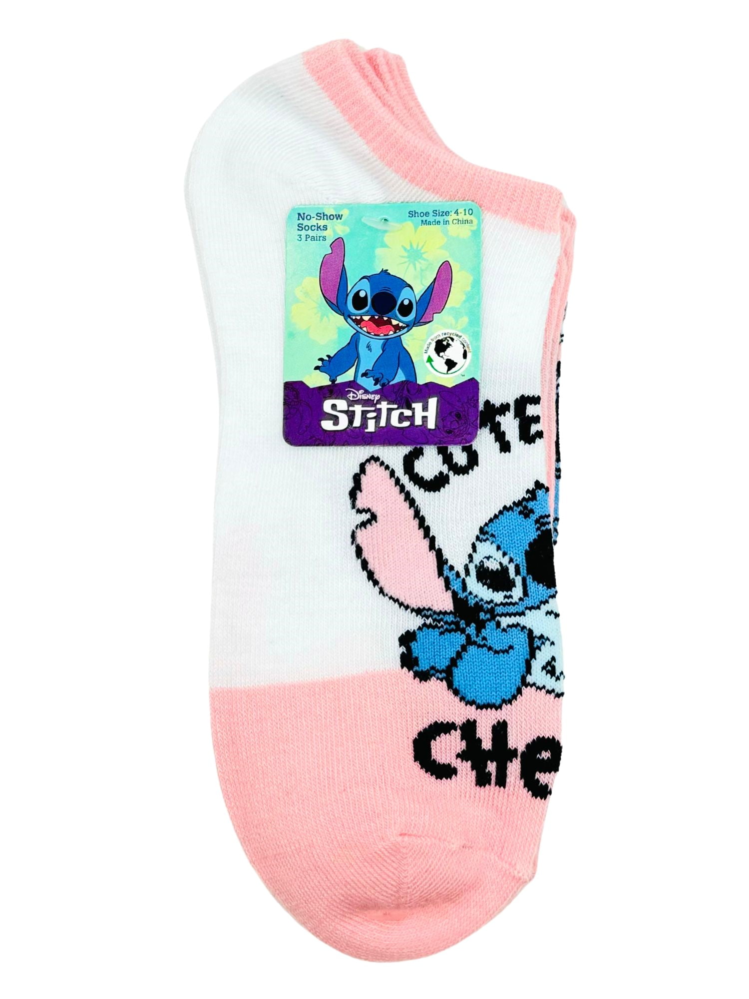 Disney Lilo Stitch Women s No Show Socks 3 Pack Size 4 10