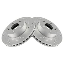 TRQ Front Performance Brake Rotors Set Premium G-Coated Fits Select 2012-2015 Mercedes-Benz C250 2008-2012 C300 SLK250