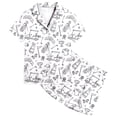 thumbnail image 1 of Pyjamas pour Filles Manches Courtes Imprimé Shorts Ensemble Confortable Boutons Col Rabattu Vêtements pour Adolescentes Blanc 6-7 Ans, 1 of 4