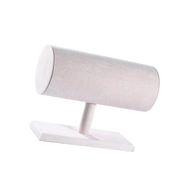facefd Sturdy Hairband Display Stand Soft Flocking for Bracelet Jewelry Photo Props Home Shop Necklace Beige