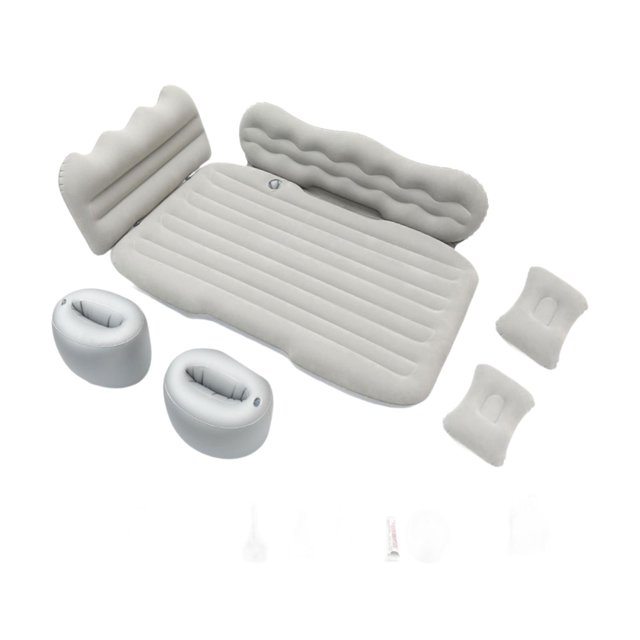 S SERENABLE Generic Car Inflatable Mattress Bed Air Couch Universal Portable Car Air Bed Gray