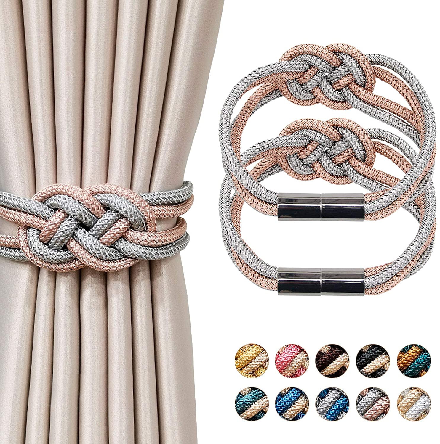17 Decorative Holdback Colours Details about   Modern Crystal Beaded Rope Tie Back/Tieback 