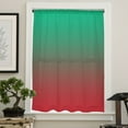 thumbnail image 4 of Green Red Ombre Semi Sheer Curtains Drapes for Living Room, Bedroom, French Doors Window 45 Inches Long, Modern Abstract Art Aesthetics Rod Pocket Chiffon Curtain Drapery Voile Draperies Panel, 4 of 6