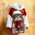 thumbnail image 5 of Craaazy Women's Christmas Hooded Sweatshirt Oversized Warm Long Sleeve Tops Gifts, 5 of 9