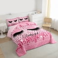 thumbnail image 3 of Homewish Elegant Eyelash Bedding Comforter Set 2pcs for Female Men Adults,Leopard Print Twin Comforter Sets Microfiber,Bling Pink Splash Glitter Breathable Bedding Set,Microfiber Bedroom Decor, 3 of 8