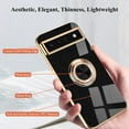 thumbnail image 3 of Compatible for Google Pixel 6A Case Ring Holder Magnet Silicone, Google Pixel 6A Phone Case Thin Protective Case Aesthetic Black 360° Rotatable Metal Stand (Black), 3 of 14