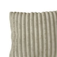 thumbnail image 4 of Home Design Laconia 18"x18" Square Velvet Pillow Covers, Set of 4, Soft Fluffy Striped Design for Sofa, Bedroom, or Living Room, Light Beige, 4 of 4