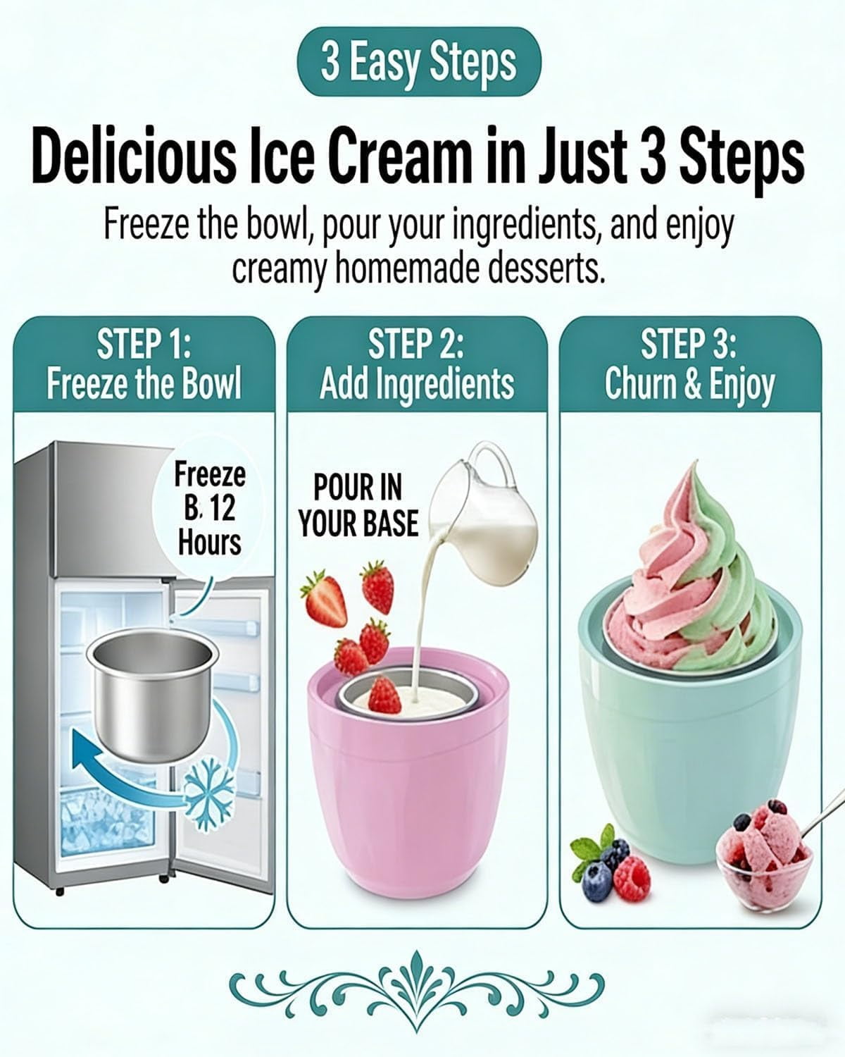 Small Home Mini Ice Cream Maker, Just 15 Minutes, DIY Mini Ice Cream Maker, One-Touch Dessert Maker, Single Serving, Frozen Yogurt, Compact Electric Makers for Kitchen (Pink)