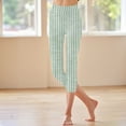 thumbnail image 4 of Bovemsi Yoga Pants For Women High Waisted Knee Length Striped Printed Sports Leggings Gym Features: Capri Legging,L, 4 of 7