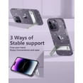 thumbnail image 3 of Casetego for iPhone 14 Pro Max Case with Adjustable Metal Kickstand,Crystal Clear Soft Flexible TPU Slim Shockproof Drop Protection 6.7 Inch Cover Girls Women for Apple 14 Pro Max,Transparent Glitter, 3 of 8