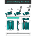 thumbnail image 5 of Folding Hand Truck, 500 lbs Capacity Utility Dolly Platform Cart with 6 Wheels & 2 Elastic Ropes for Luggage, Travel, Shopping, Moving, Office Use, 5 of 7